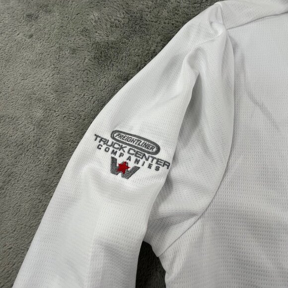 Adidas Sweatshirt Mens medium White Lightweight QTR Zip Pullover Freightliner - Picture 5 of 11